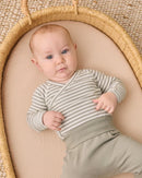 Quincy Mae | Side Snap Bodysuit + Pant Set - Laurel Stripe