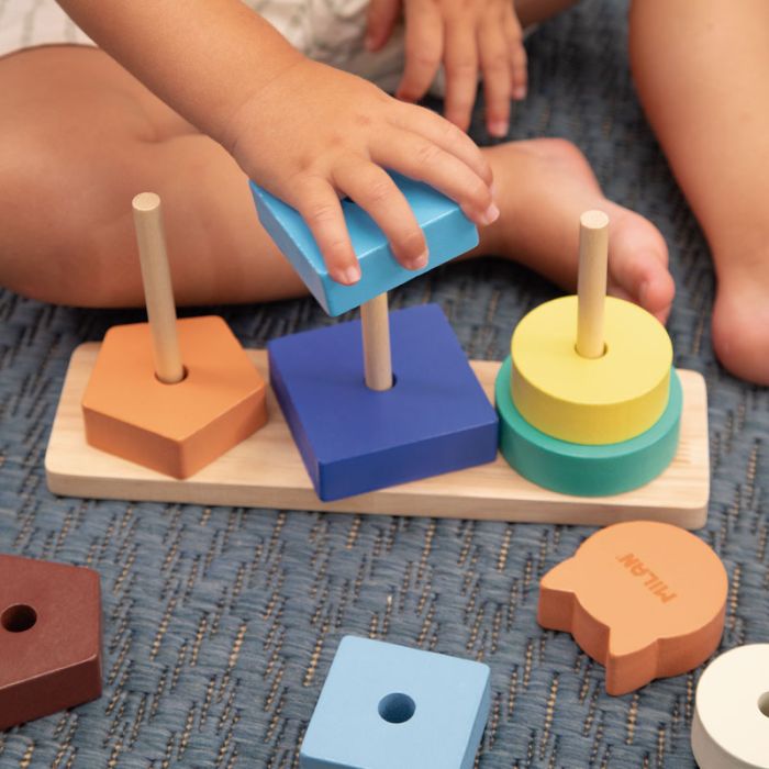 Milan | Animal Towers stacking wooden educational toy