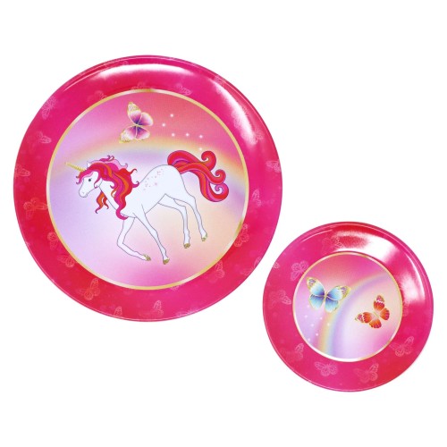 Pink Poppy Unicorn Butterfly Kids Play Pretend Tin Tea Set