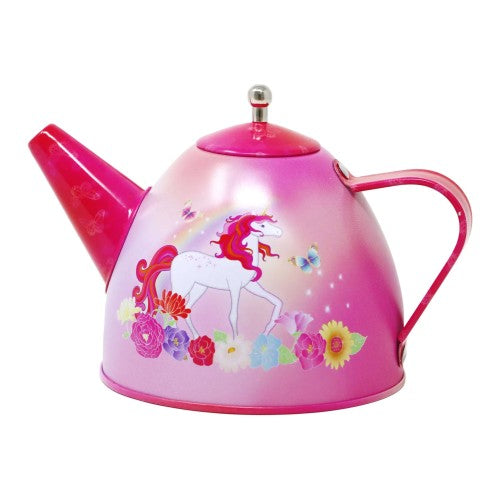 Pink Poppy Unicorn Butterfly Kids Play Pretend Tin Tea Set