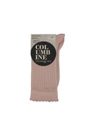 Columbine | Texture Merino Crew Socks -Pink
