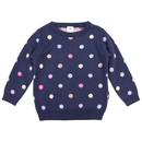 Korango | Baby Girls Polkadot Knit Jumper - Navy