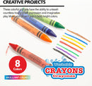 BAZIC 8 Colour Washable Premium Jumbo Crayons