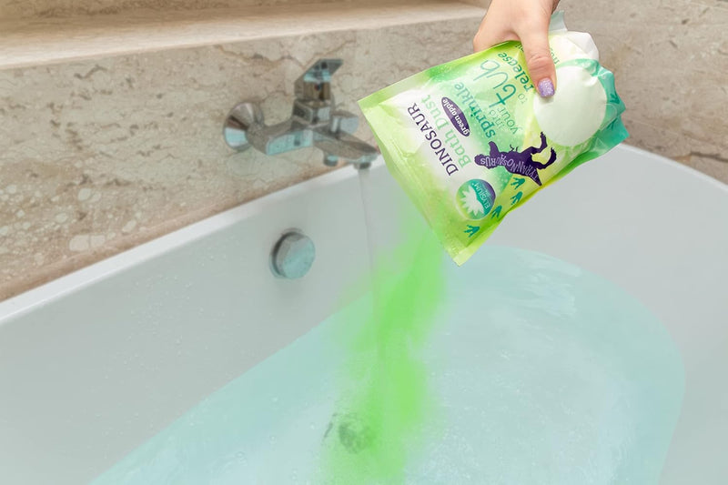 Elysium Spa Dinosaur Bath Dust Green Apple 400g