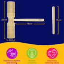 Natural Wooden Ribbed T-shaped Sound Tube Instrument