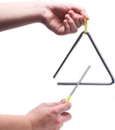 6 Inch Musical Steel Triangle Percussion Instrument With Striker
