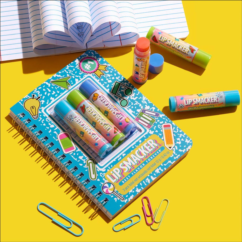 Lip Smacker, Back to School Collection, Spiral Notebook Lip Balm Trio - Blue