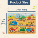 B. Wooden Puzzle -Peek & Explore - Construction Trucks