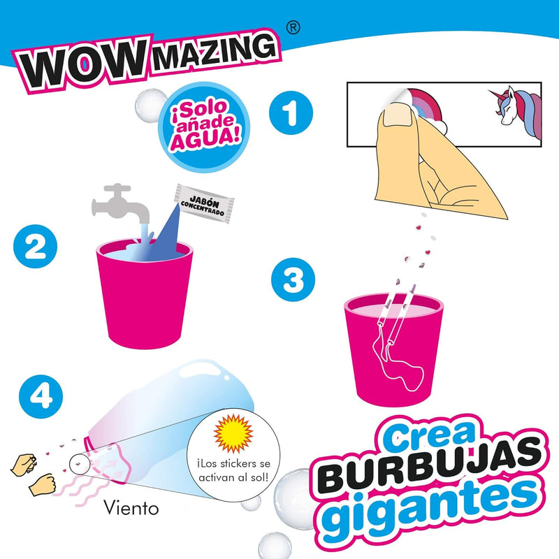 WOWMAZING Unicorn Giant Bubble Kit