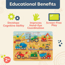 B. Wooden Puzzle -Peek & Explore - Construction Trucks