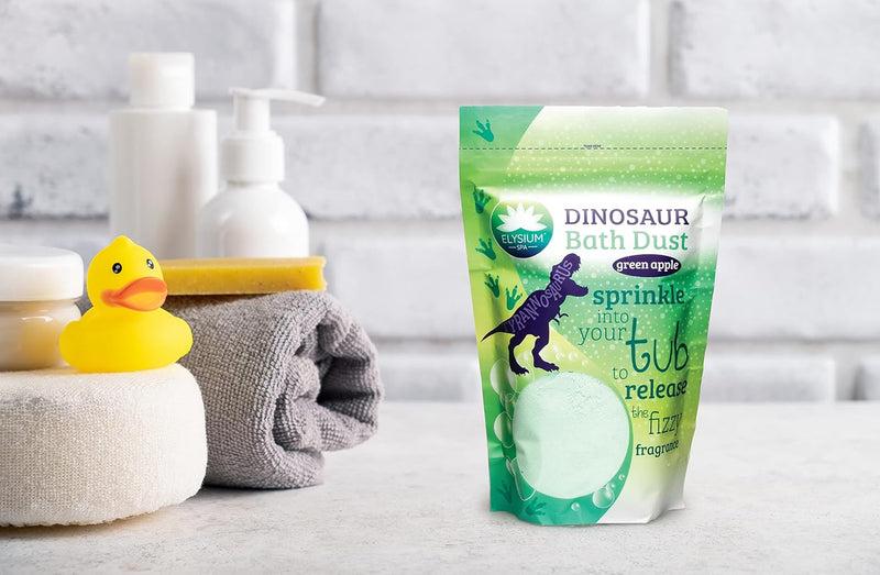 Elysium Spa Dinosaur Bath Dust Green Apple 400g