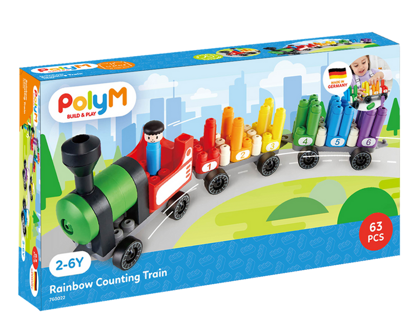Hape | Poly M - Rainbow Counting Train Set