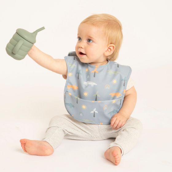 All4Ella | Silicone Sippy Cup with Straw - Olive