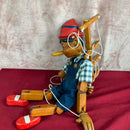 Vintage Pinocchio Hand Carved Wooden Marionette / Puppet