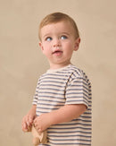 Quincy Mae | Boxy Tee Vintage Stripe - Midnight