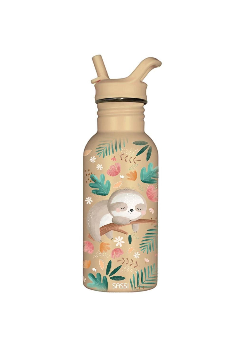 Sassi Stainless Steel Drink Bottle (Gnawy the Sloth) - 500mL