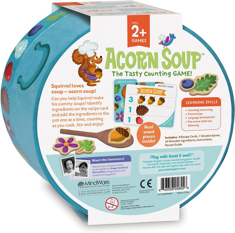 Peaceable Kingdom Acorn Soup Game - Educational Games for Toddlers