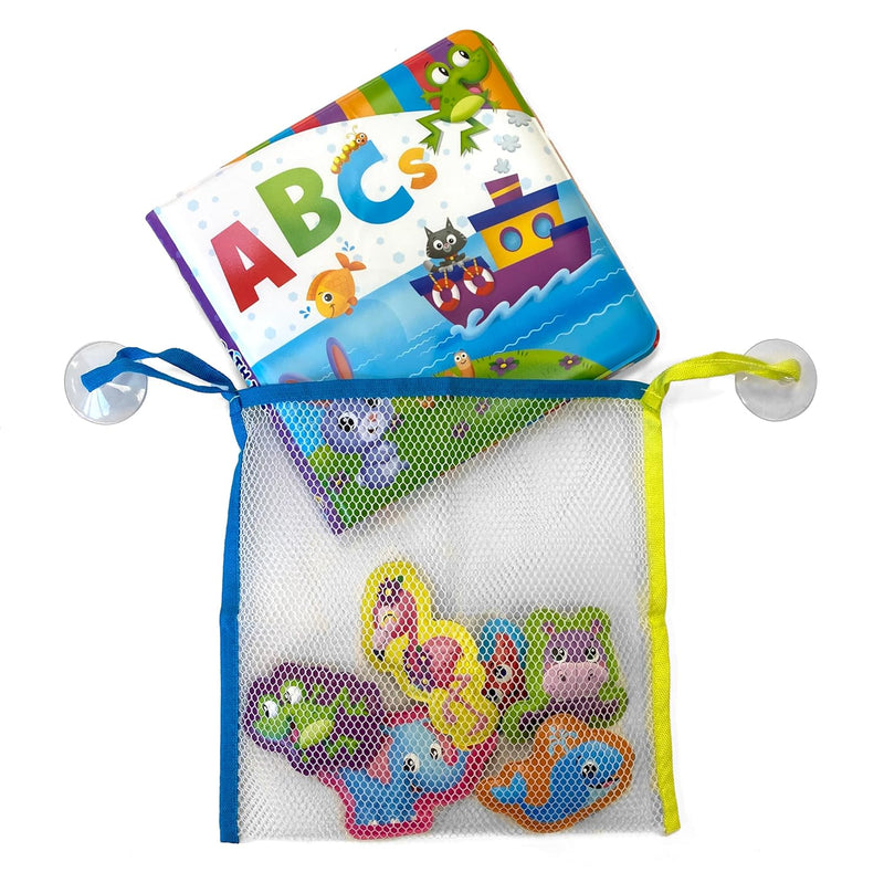 ABC's Bath Time Books (EVA bag) with Suction Cups and Mesh Bag