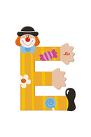 Wooden  Colourful Clown Letters A-Z Asst