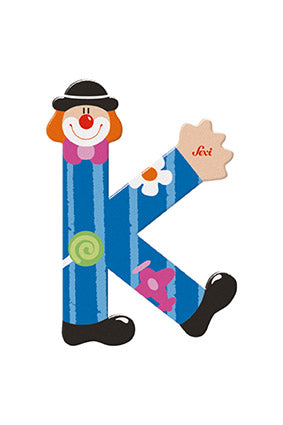 Wooden  Colourful Clown Letters A-Z Asst