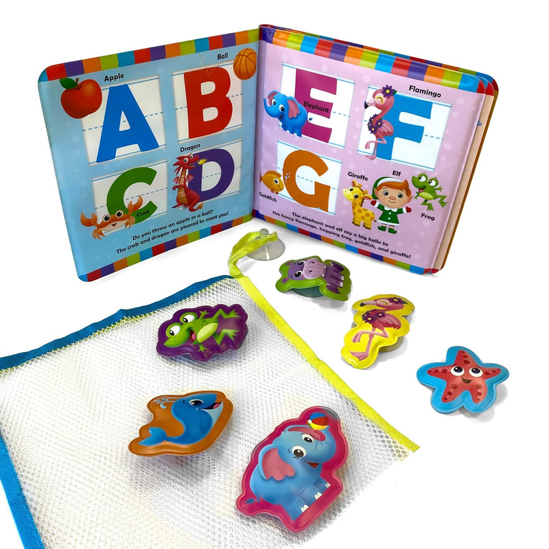 ABC's Bath Time Books (EVA bag) with Suction Cups and Mesh Bag