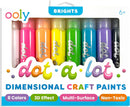 Ooly Dot-a-Lot 3D Dimensional Craft Paint, Brights Set of 8