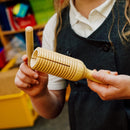 Natural Wooden Ribbed T-shaped Sound Tube Instrument