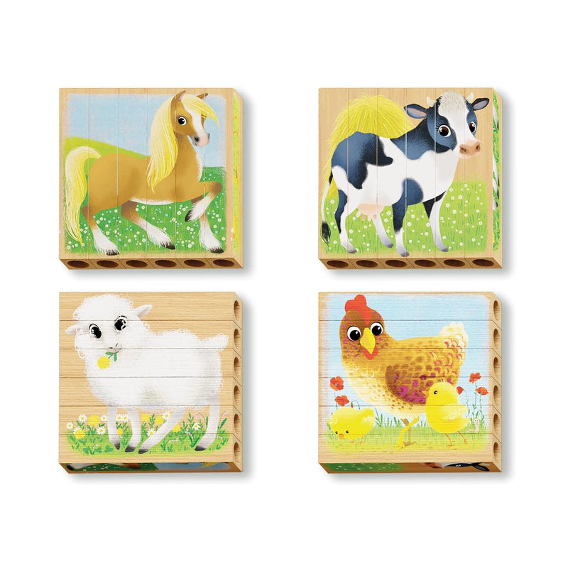 Quercetti Four Puzzle Farm Animals - Turn and Stack