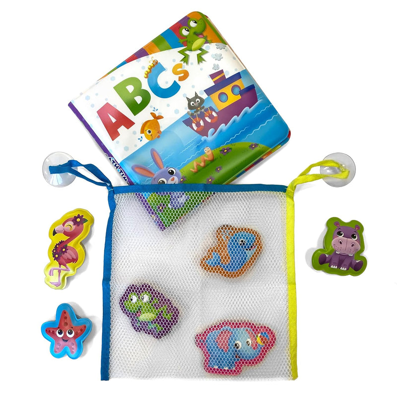 ABC's Bath Time Books (EVA bag) with Suction Cups and Mesh Bag