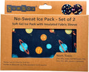 Yumbox Soft Gel Ice Packs with Insulated Fabric Sleeves –Space & unicorns- 2 Pack