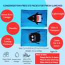 Yumbox Soft Gel Ice Packs with Insulated Fabric Sleeves –Monster & Shark- 2 Pack