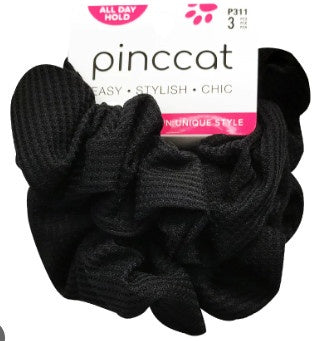 PINNCAT | Black 3pk Hair Scrunchies