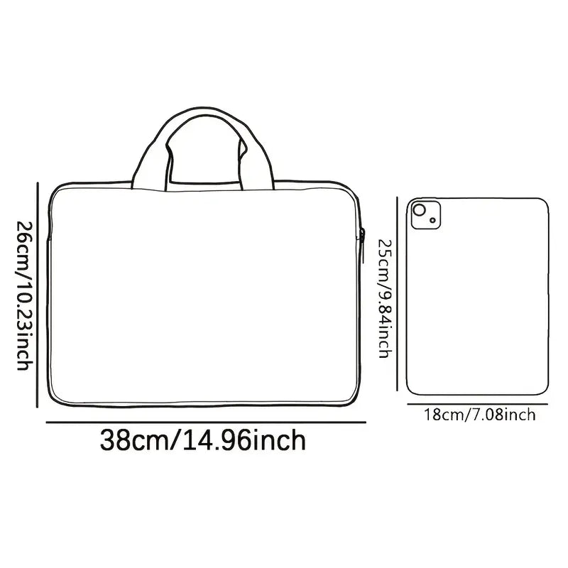 Cartoon Headphone Print Laptop Bag