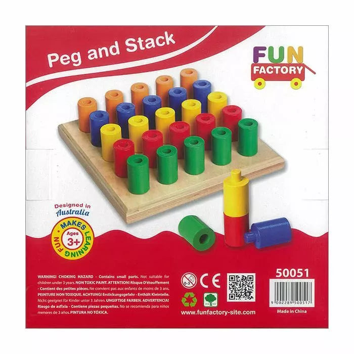 Peg and Stack Wooden Puzzle