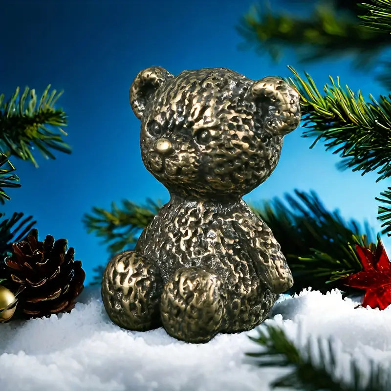 Vintage Brass Teddy Bear Figurine Collectible