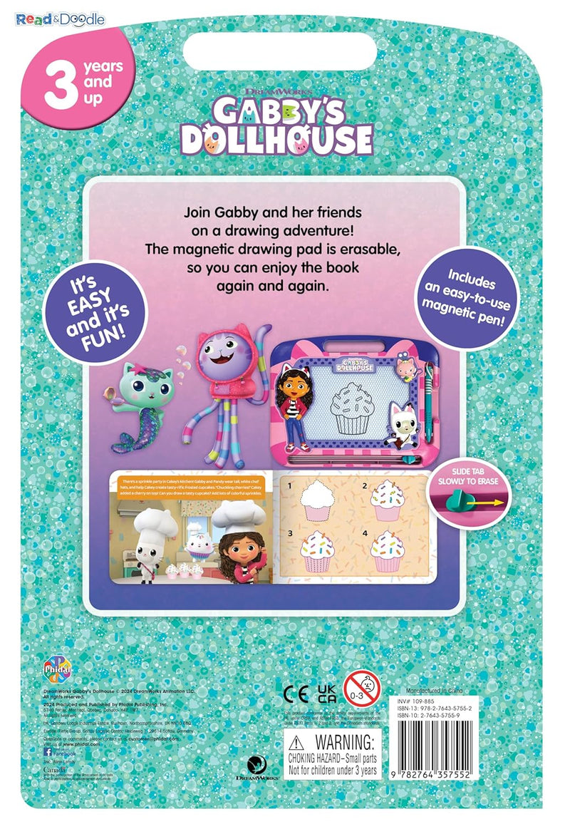 DreamWorks Gabby's Dollhouse Storybook & Magnetic Drawing Kit