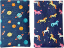 Yumbox Soft Gel Ice Packs with Insulated Fabric Sleeves –Space & unicorns- 2 Pack