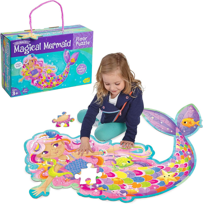 Peaceable Kingdom Shimmery Magical Mermaid Floor Puzzle