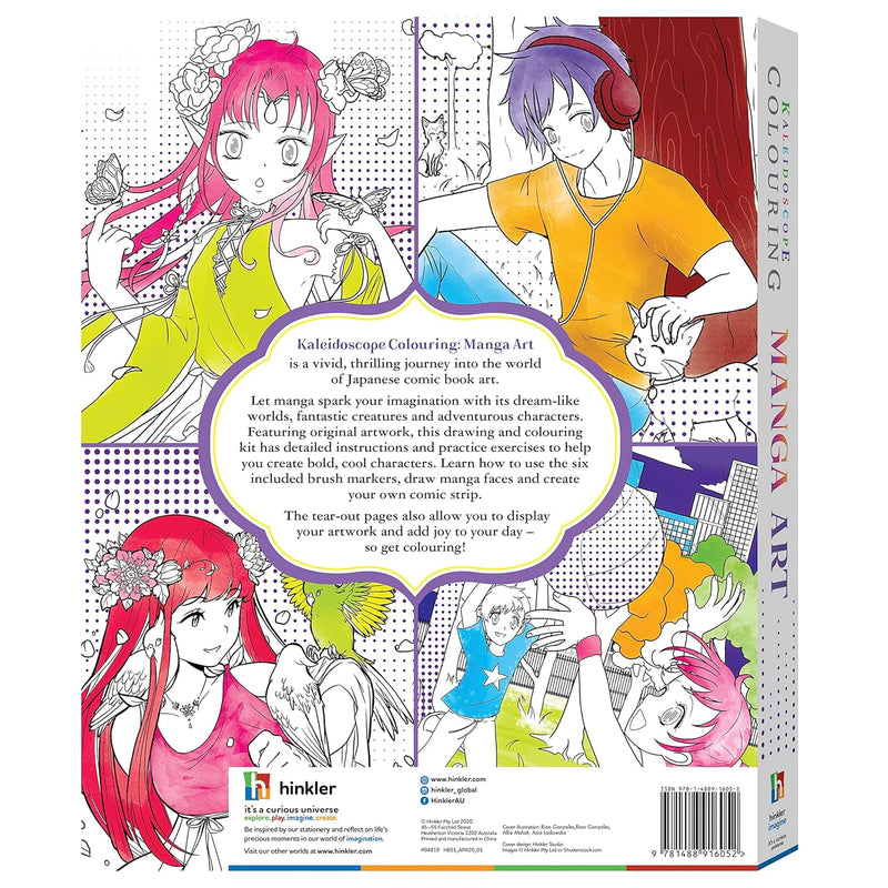 Hinkler | Kaleidoscope Colouring Kit: Manga Art