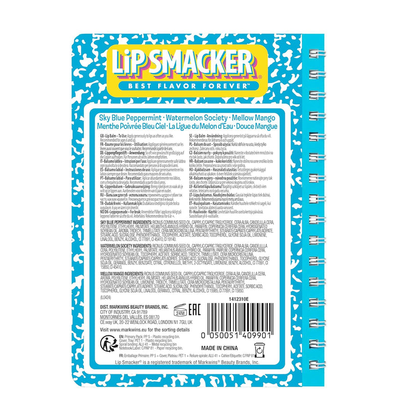 Lip Smacker, Back to School Collection, Spiral Notebook Lip Balm Trio - Blue