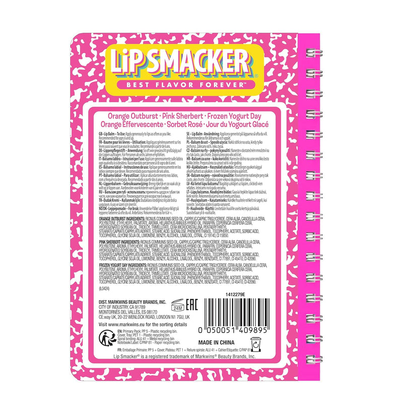 Lip Smacker, Back to School Collection, Spiral Notebook Lip Balm Trio - Pink