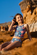 Minihaha Swim | Coco Print L/S 3 piece Swim Set 8-14yrs