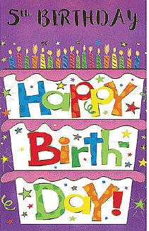 5th Birthday Girl Happy Birthday Card