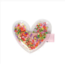 Pink Poppy Glitter Shaker Heart Hair Clip SALE