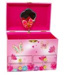 Pink Poppy |  Butterfly Friends Medium Musical Jewellery Box