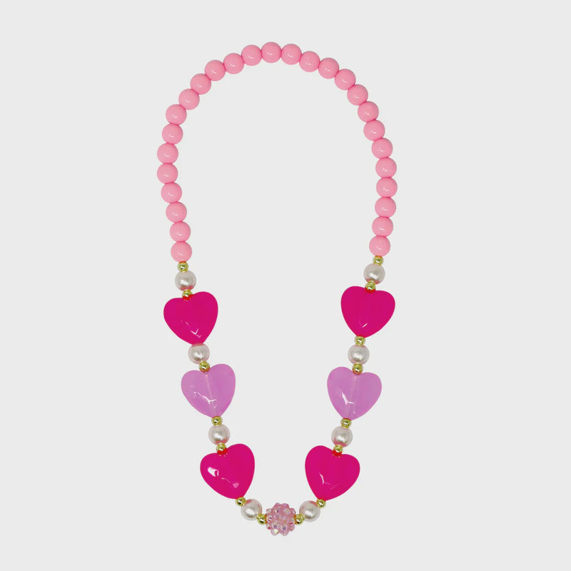 Pink Poppy Ballet Heart And Pearl Neacklace