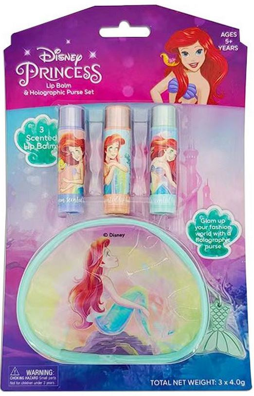 Disney Princess Little Mermaid Lip Balm With Purse Set