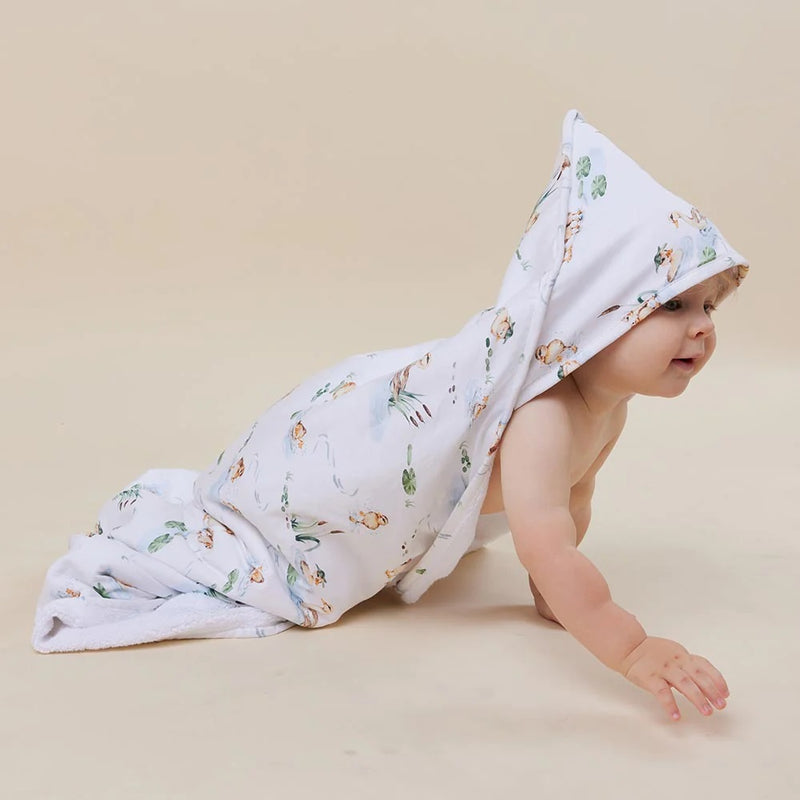 Snuggle Hunny | Organic Hooded Baby Towel - Duck Pond