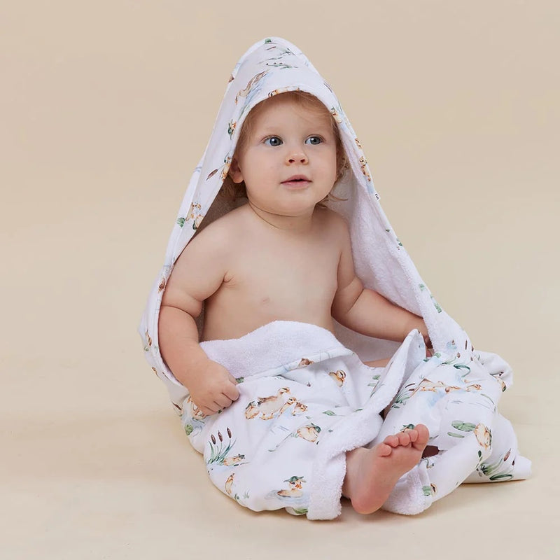 Snuggle Hunny | Organic Hooded Baby Towel - Duck Pond