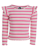 Eve Girl - ANNIE FRILL LSLV RIB - Pink - Kids